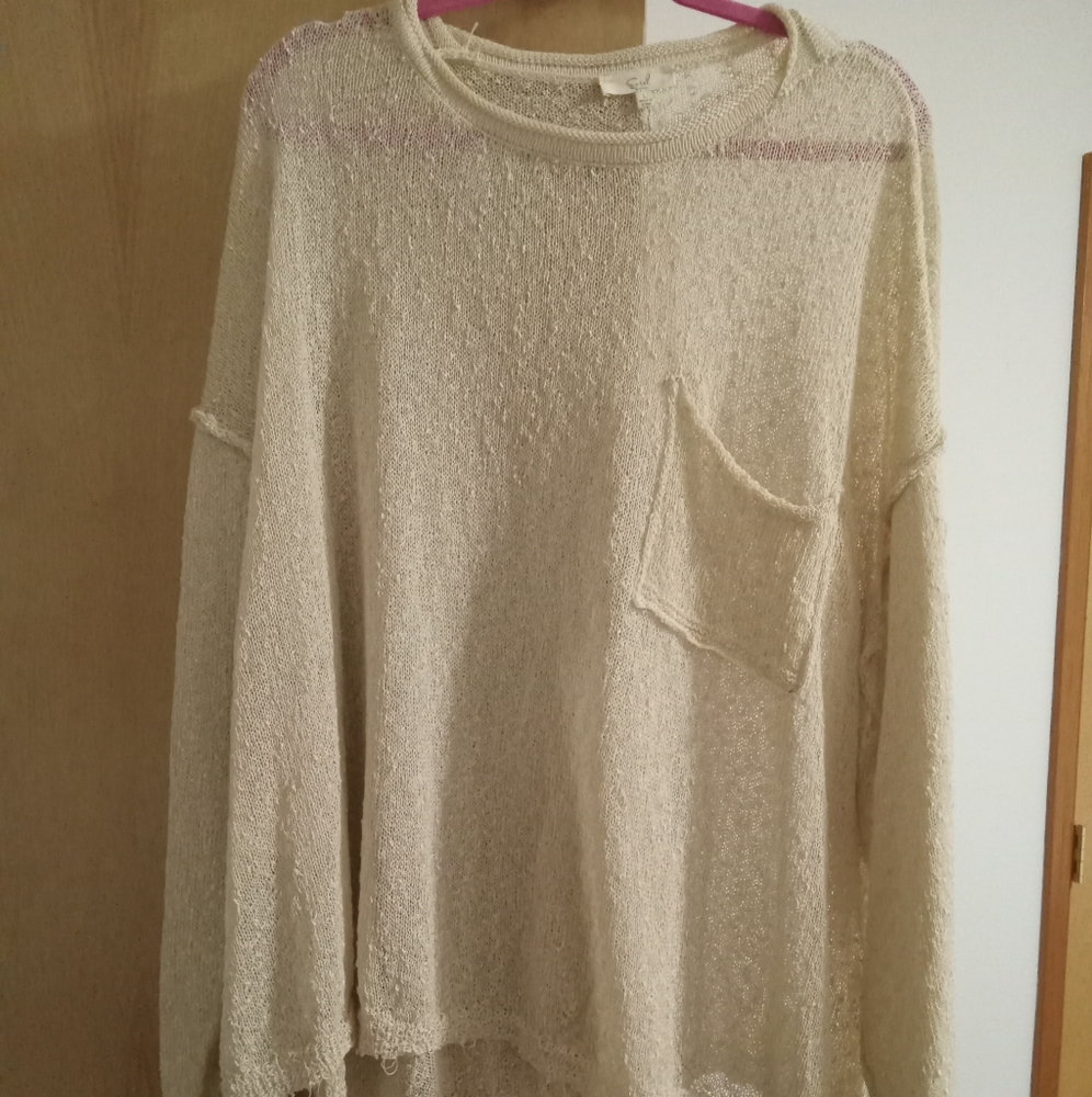 Size large distressed oversized pullover sweater